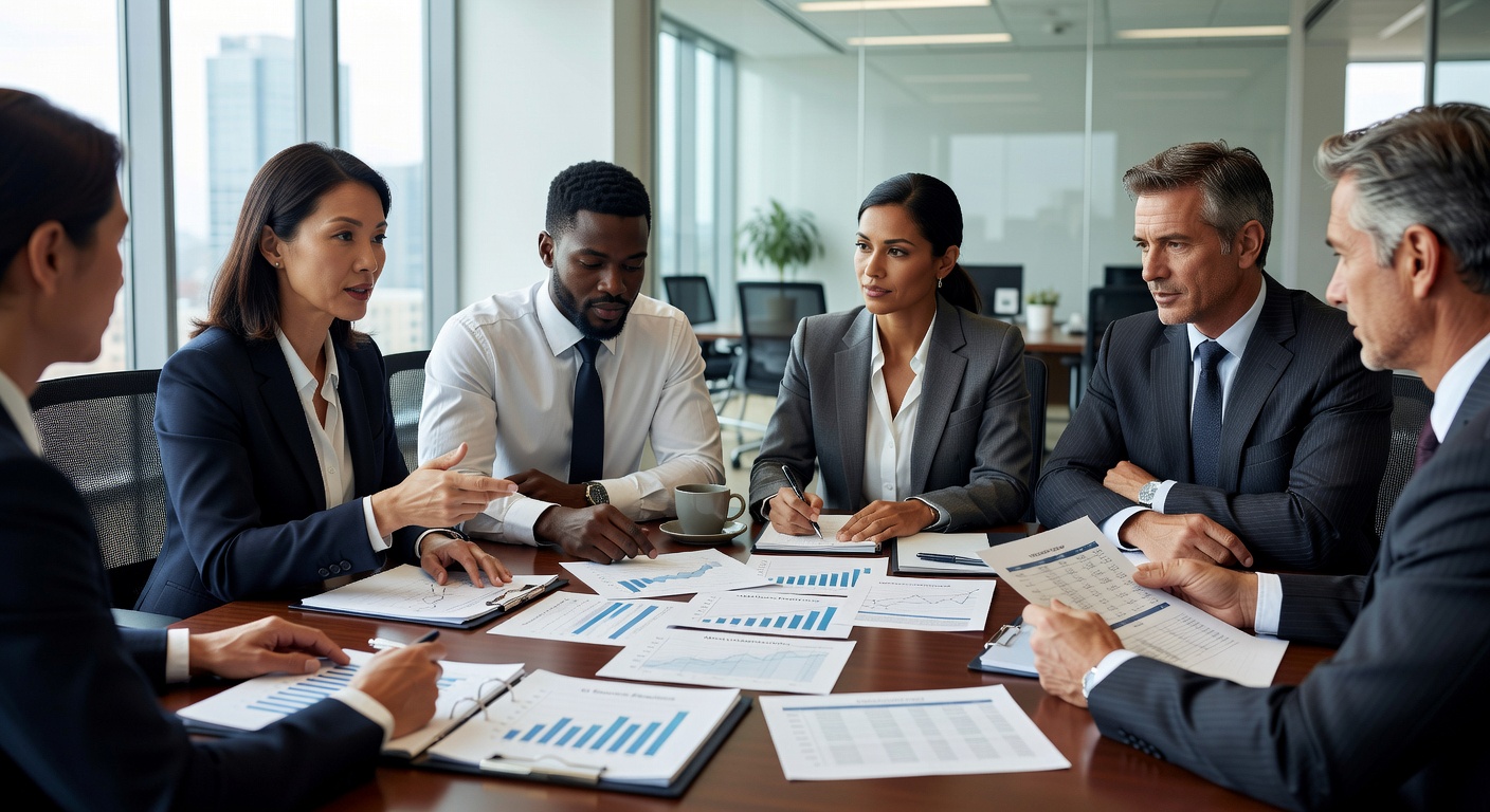 Business-Team bespricht Investitionsstrategie