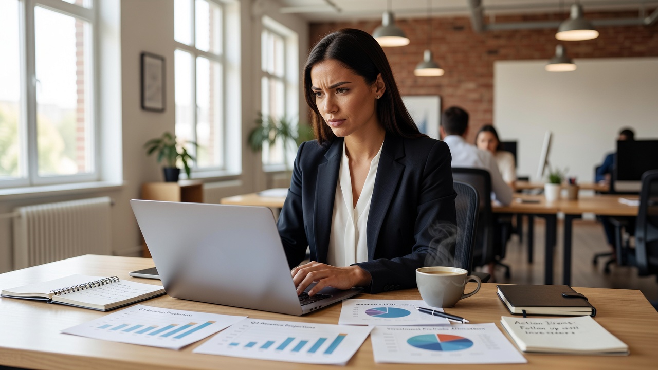 Unternehmer arbeitet an Finanzplan