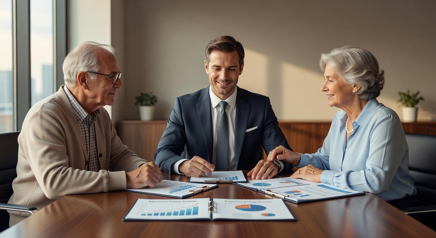 Finanzberater im Gespräch mit einem Ehepaar