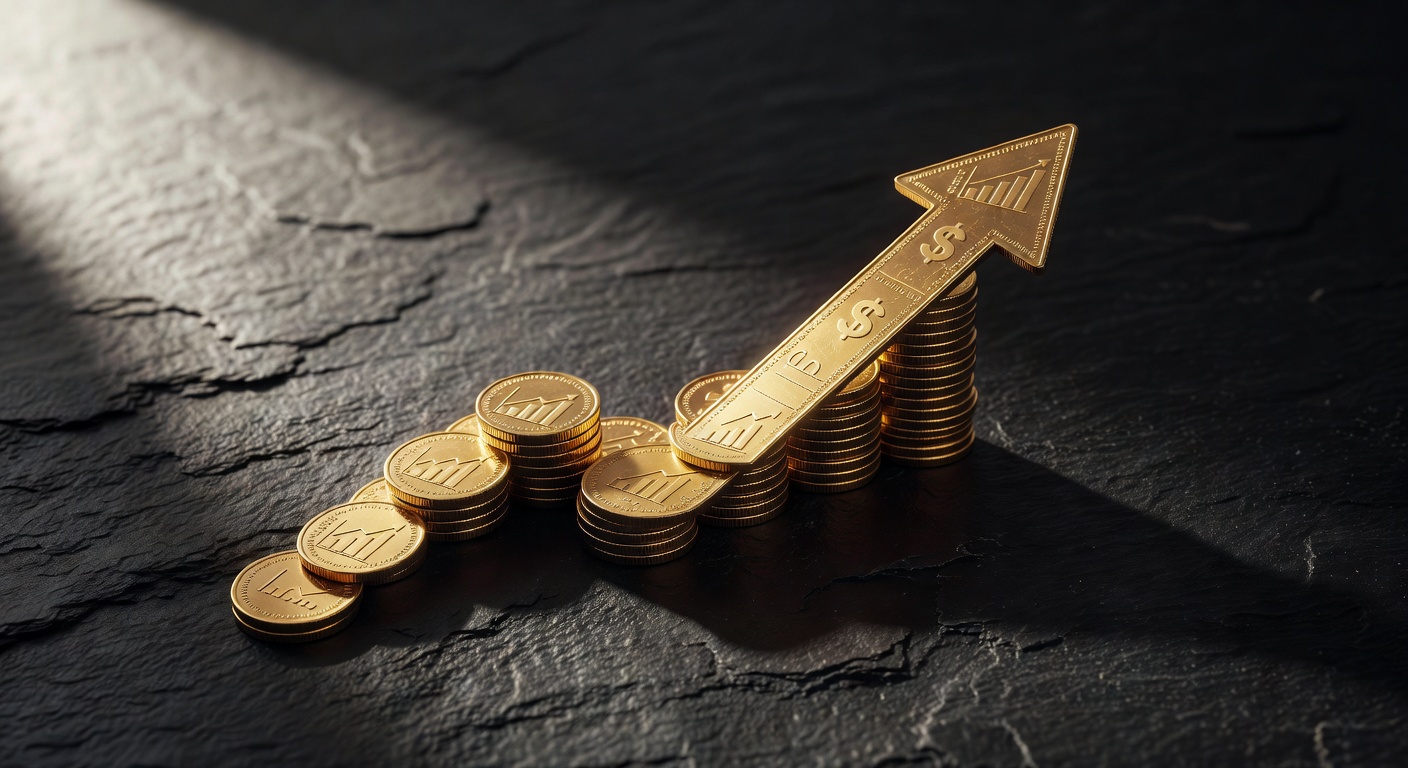 Wachsende Münzstapel symbolisieren Finanzerfolg