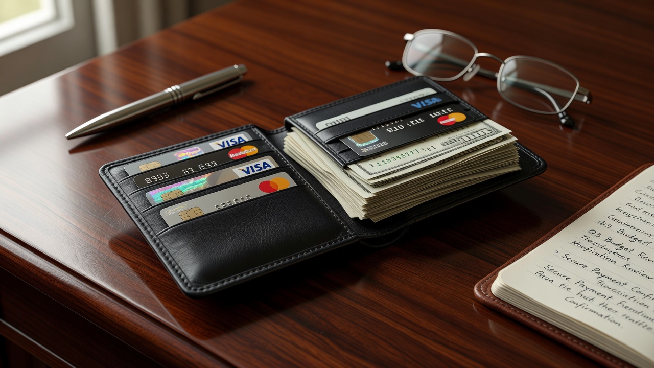 Wallet mit verschiedenen Bankkarten